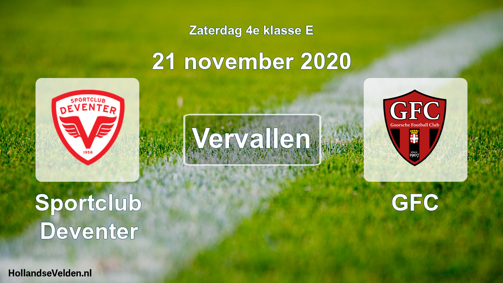 Scheduled Match: Sportclub Deventer - GFC (21 November 2020)