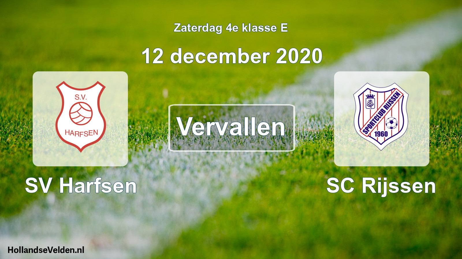 Scheduled Match: SV Harfsen - SC Rijssen (12 December 2020)