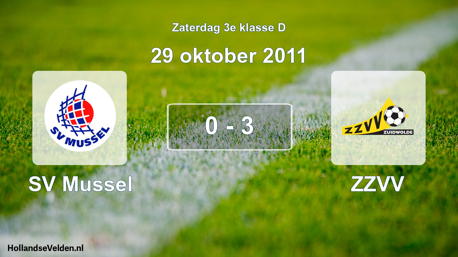 Total number of matches played: SV Mussel - ZZVV 0 - 3 (29 October 2011)