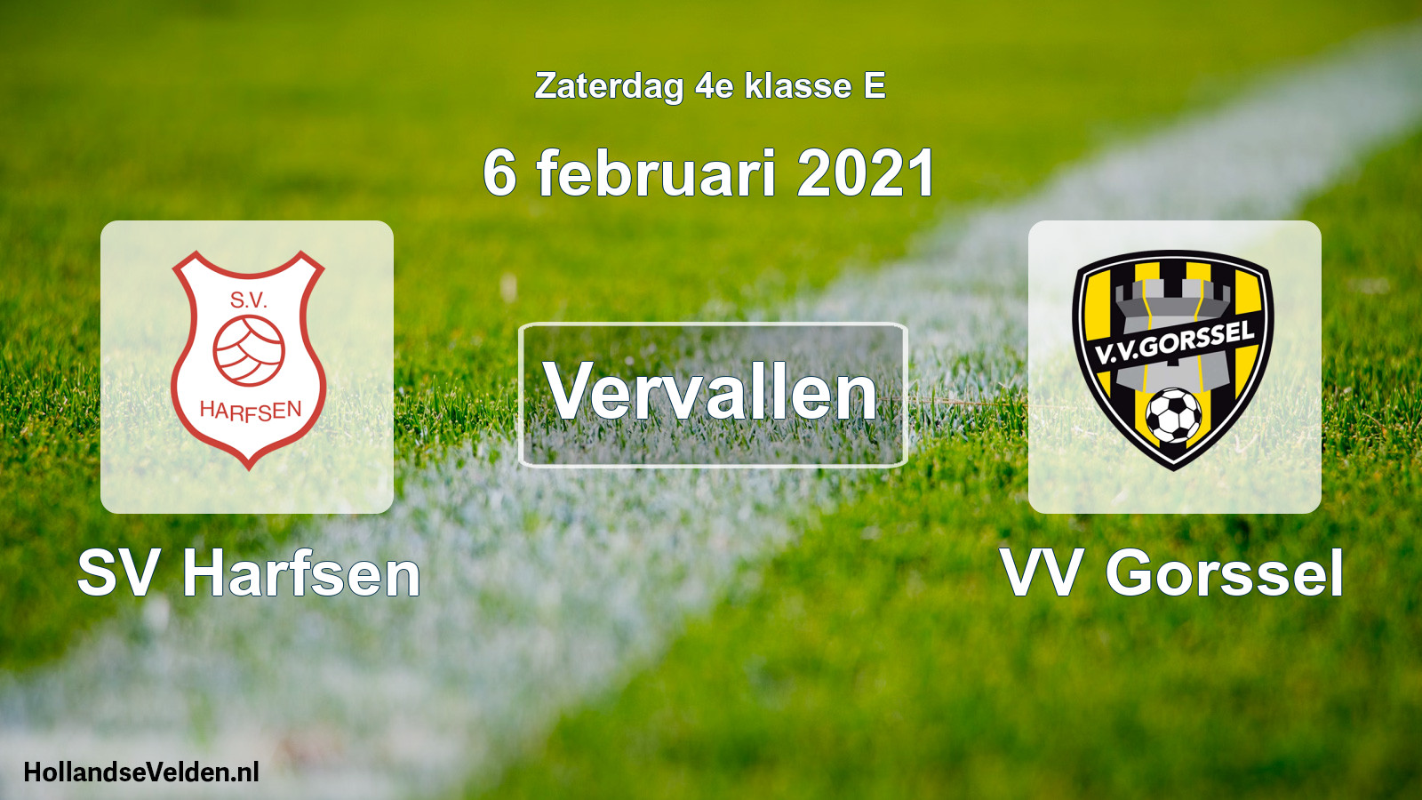 Scheduled Match: SV Harfsen - VV Gorssel (6 February 2021)