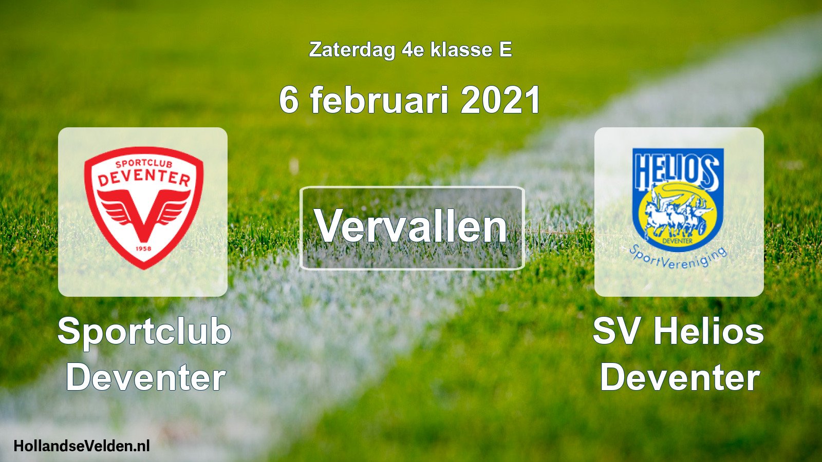 Scheduled Match: Sportclub Deventer - SV Helios Deventer (6 February 2021)
