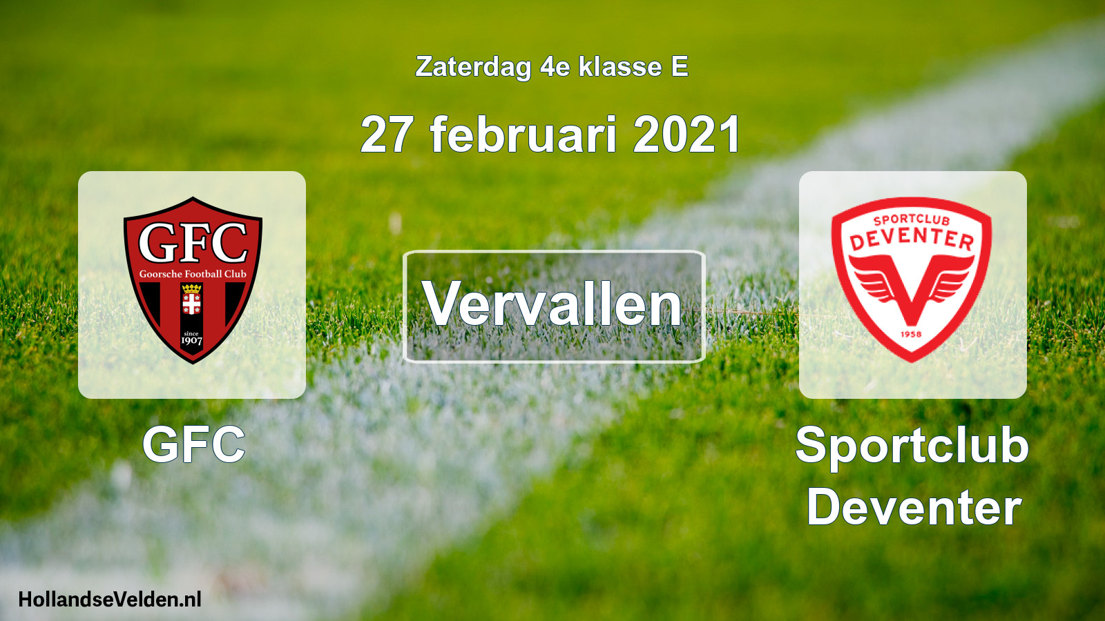 Scheduled Match: GFC - Sportclub Deventer (27 February 2021)