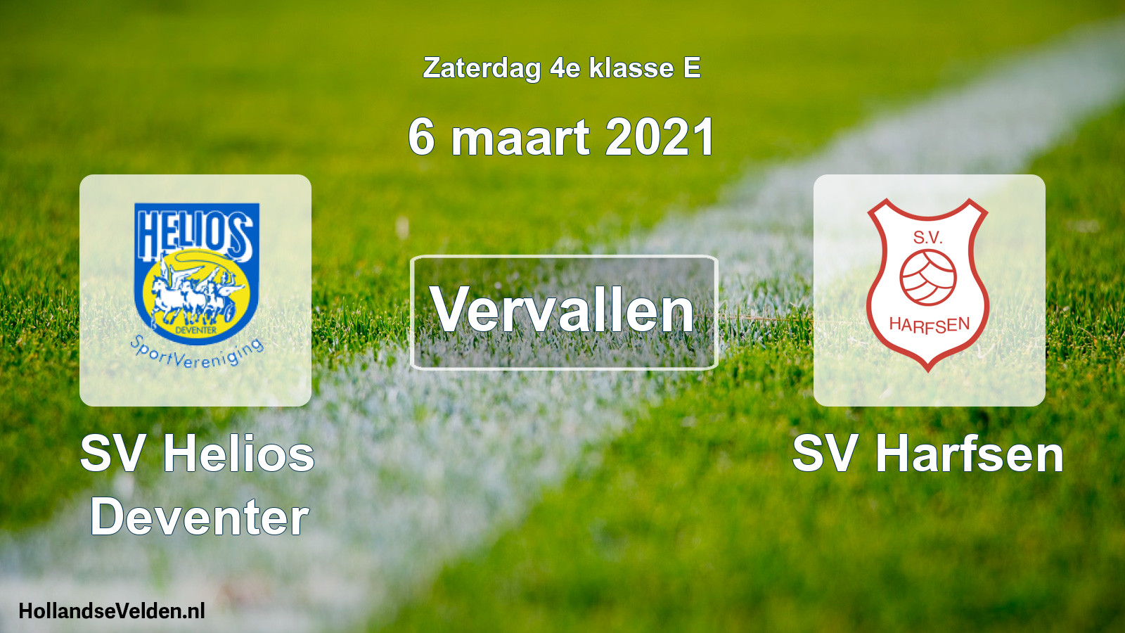 Scheduled Match: SV Helios Deventer - SV Harfsen (6 March 2021)