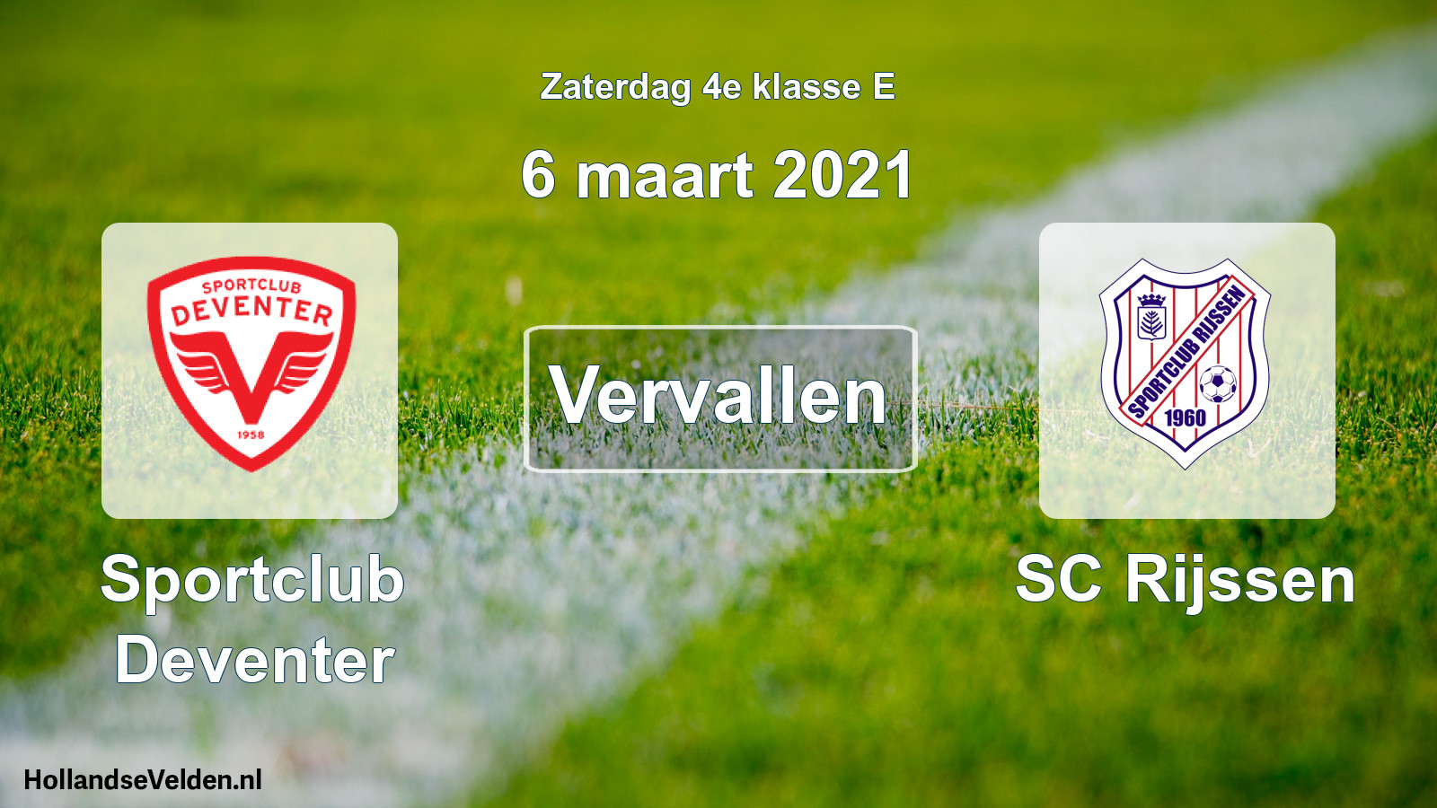 Scheduled Match: Sportclub Deventer - SC Rijssen (6 March 2021)