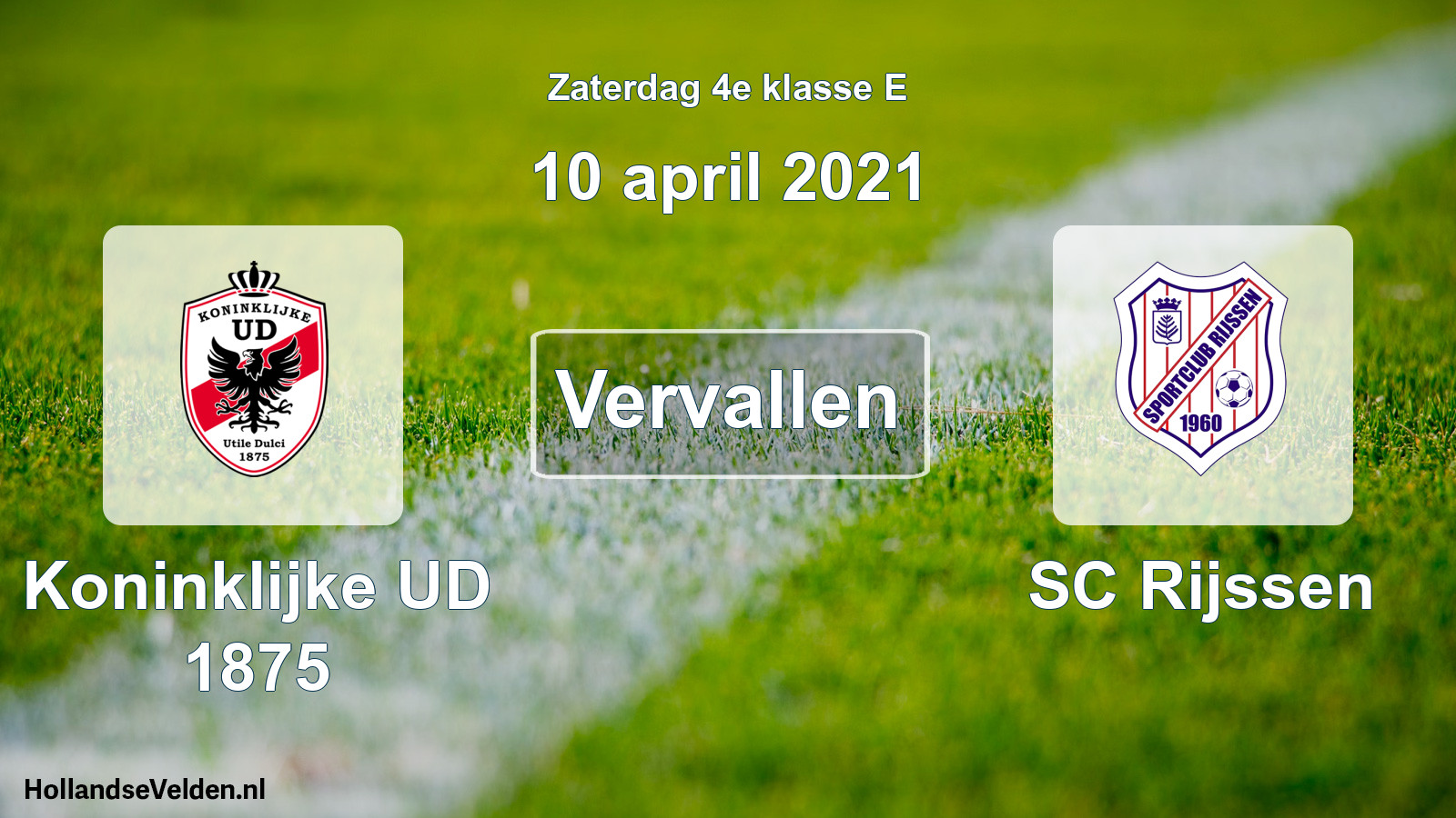 Scheduled Match: Koninklijke UD 1875 - SC Rijssen (10 April 2021)