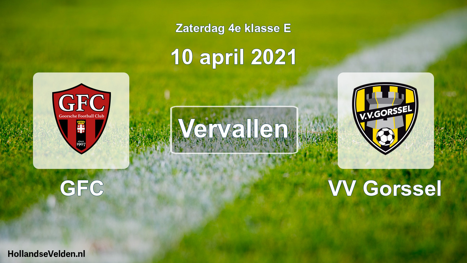 Scheduled Match: GFC - VV Gorssel (10 April 2021)