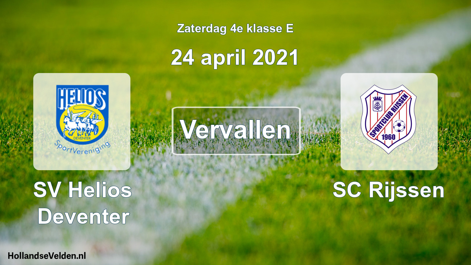 Scheduled Match: SV Helios Deventer - SC Rijssen (24 April 2021)