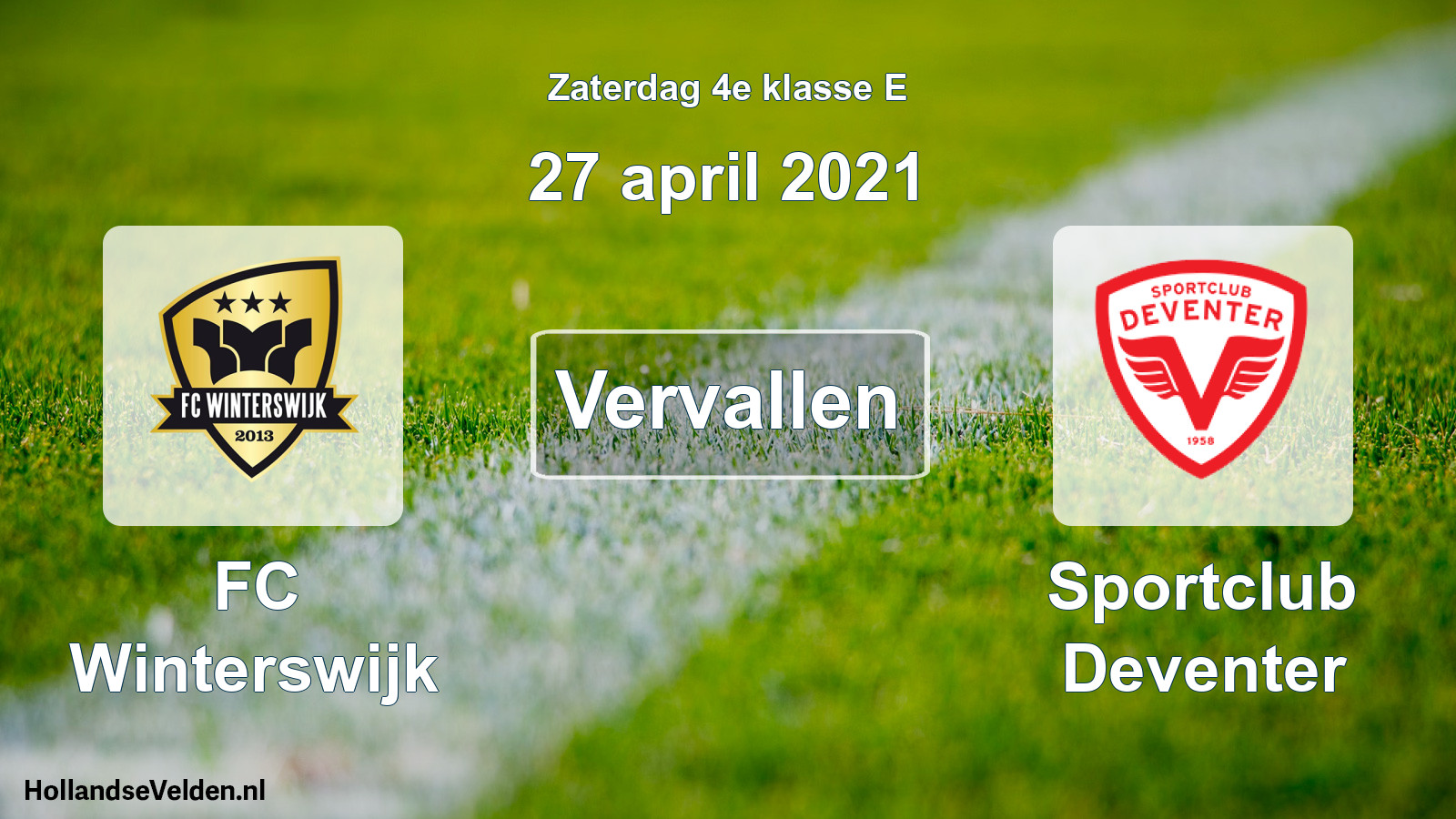 Scheduled Match: FC Winterswijk - Sportclub Deventer (27 April 2021)