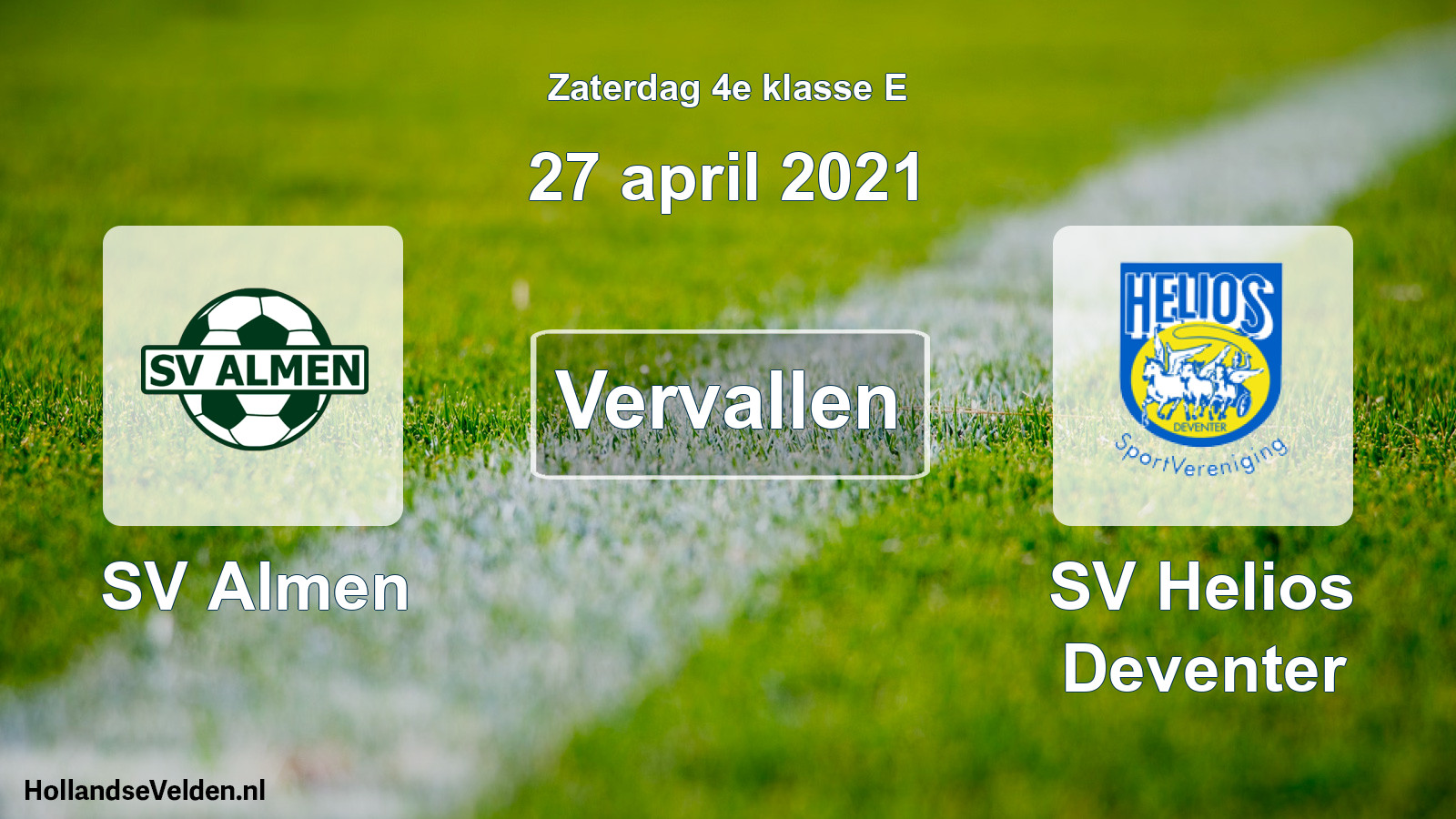 Scheduled Match: SV Almen - SV Helios Deventer (27 April 2021)