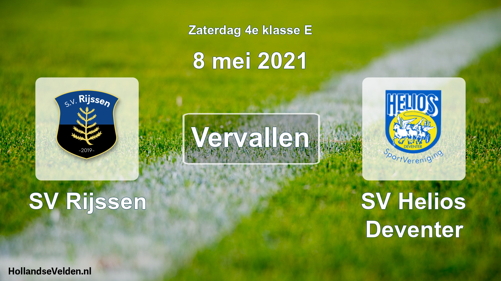 Scheduled Match: SV Rijssen - SV Helios Deventer (8 May 2021)