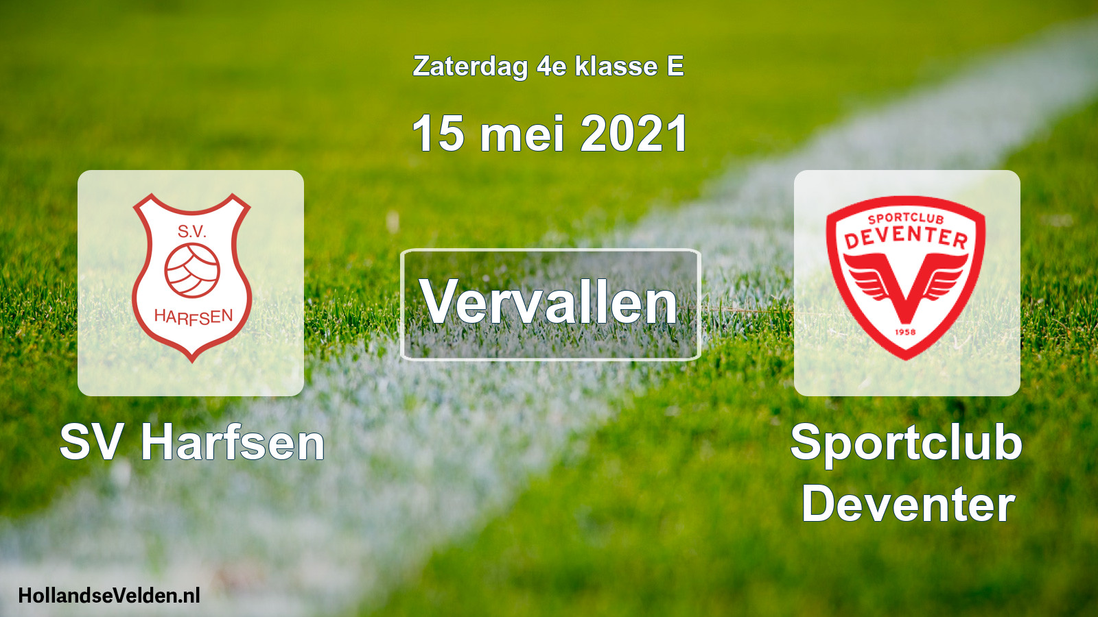 Scheduled Match: SV Harfsen - Sportclub Deventer (15 May 2021)