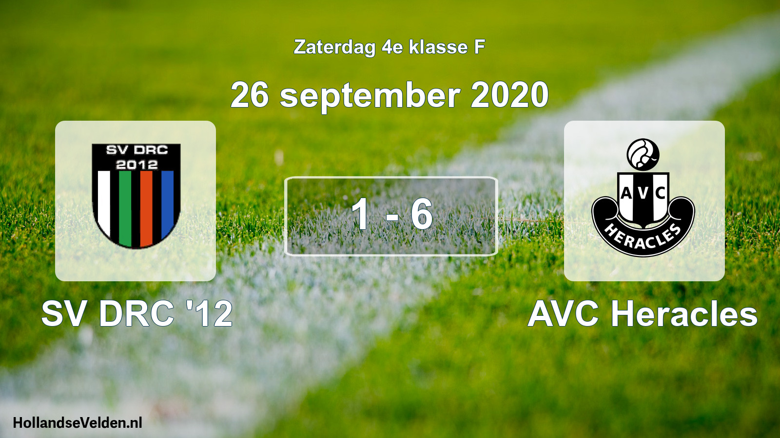 Total number of matches played: SV DRC '12 - AVC Heracles 1 - 6 (26 September 2020)