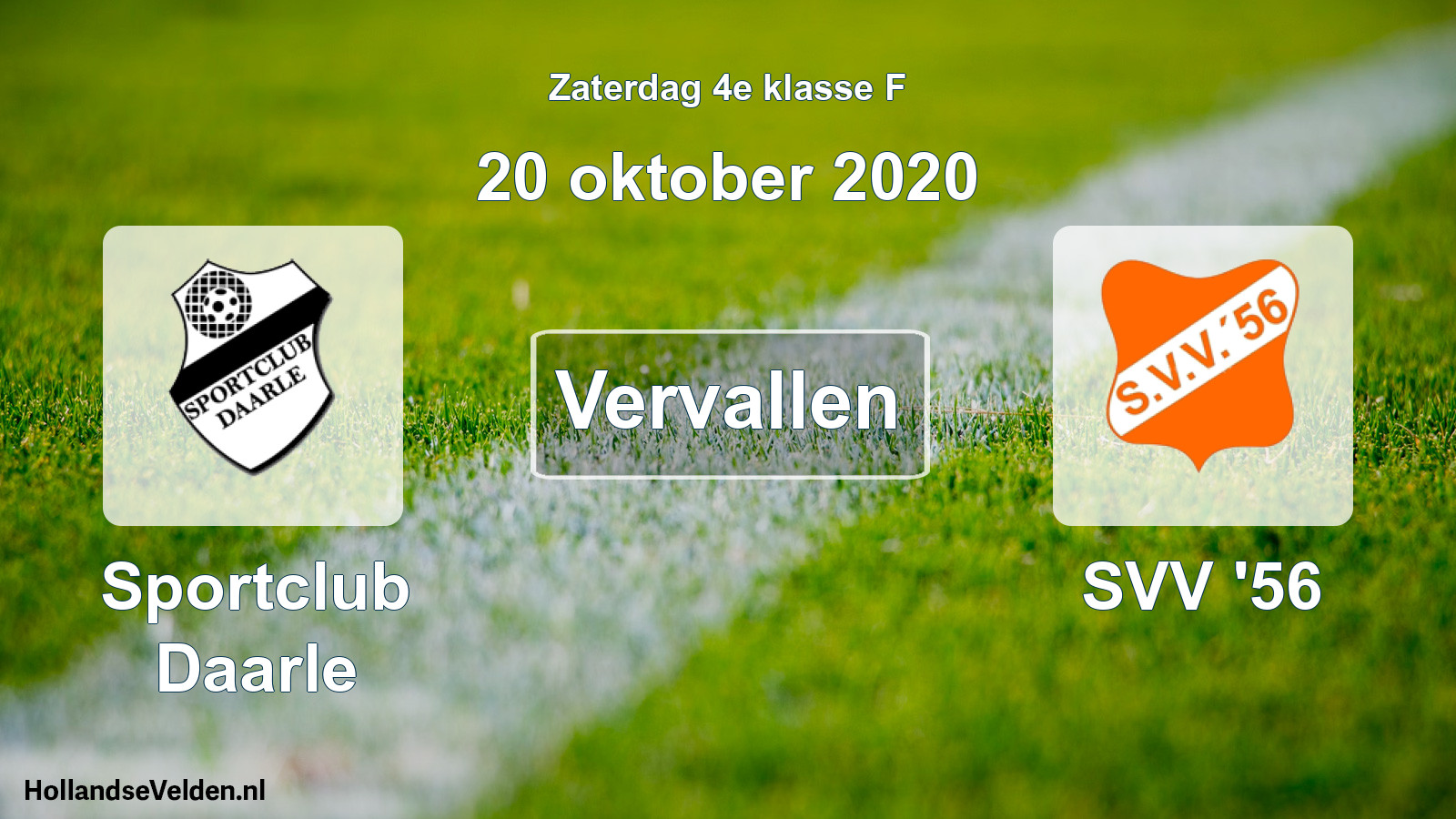 Scheduled Match: Sportclub Daarle - SVV '56 (20 October 2020)