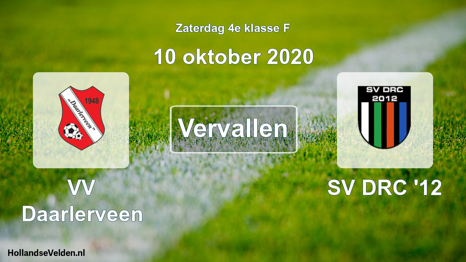 Scheduled Match: VV Daarlerveen - SV DRC '12 (10 October 2020)