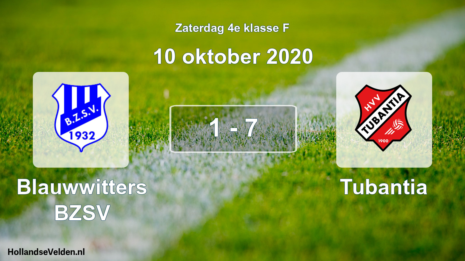 Total number of matches played: Blauwwitters BZSV - Tubantia 1 - 7 (10 October 2020)