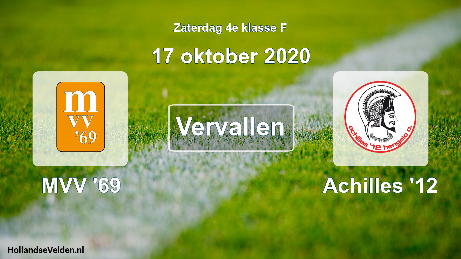 Scheduled Match: MVV '69 - Achilles '12 (17 October 2020)