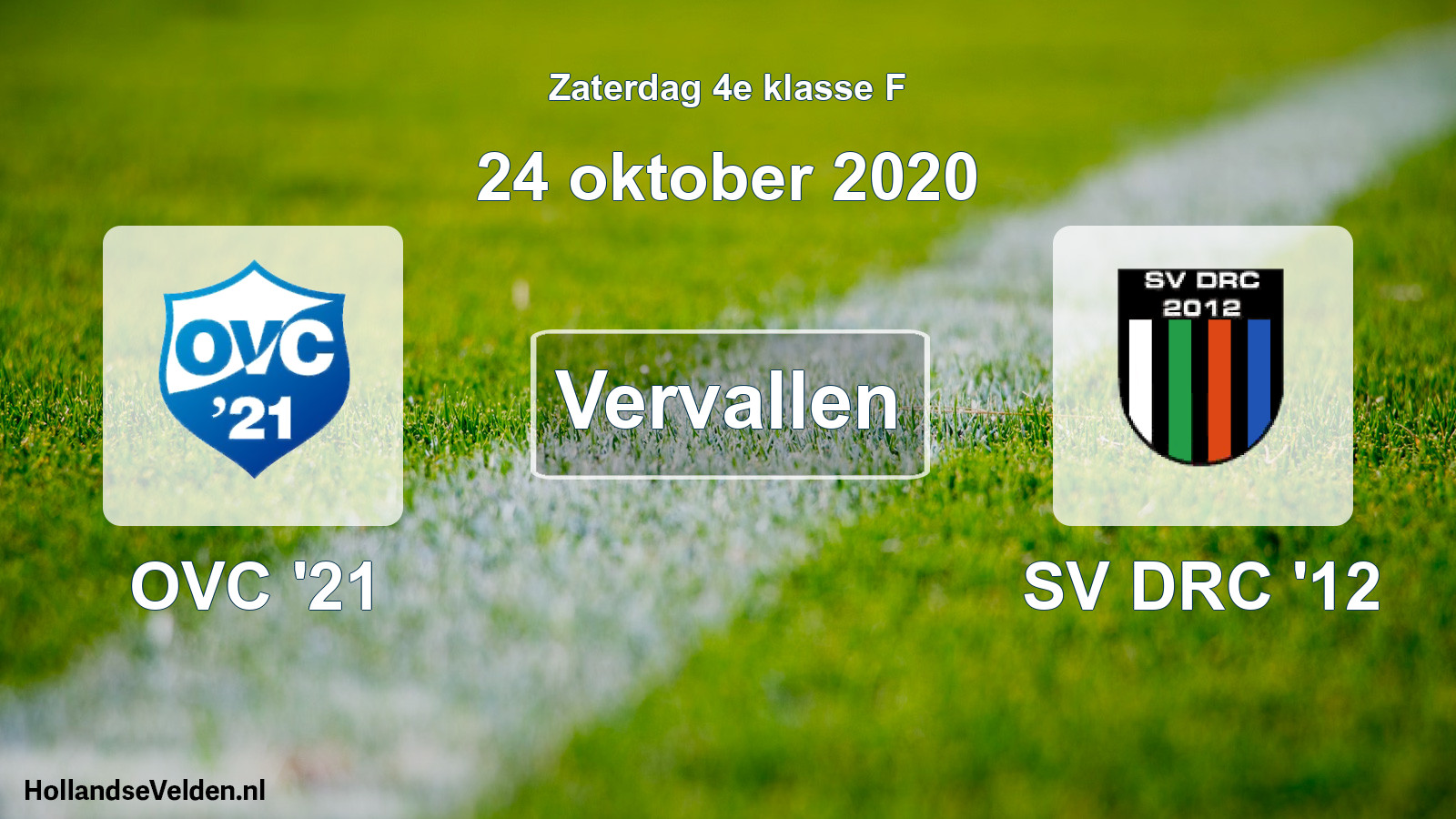 Scheduled Match: OVC '21 - SV DRC '12 (24 October 2020)