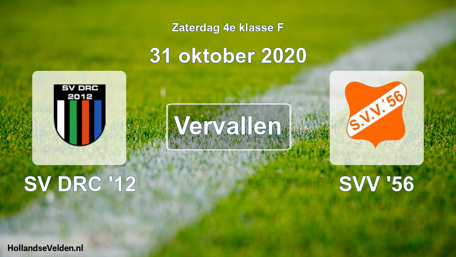 Scheduled Match: SV DRC '12 - SVV '56 (31 October 2020)