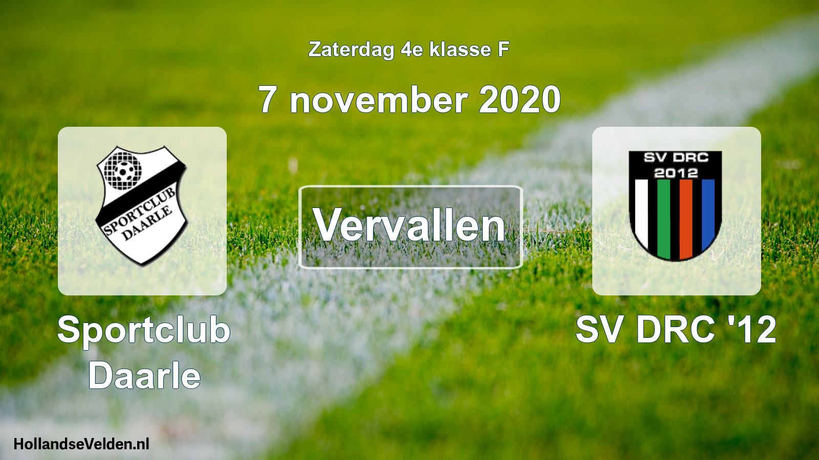 Scheduled Match: Sportclub Daarle - SV DRC '12 (7 November 2020)