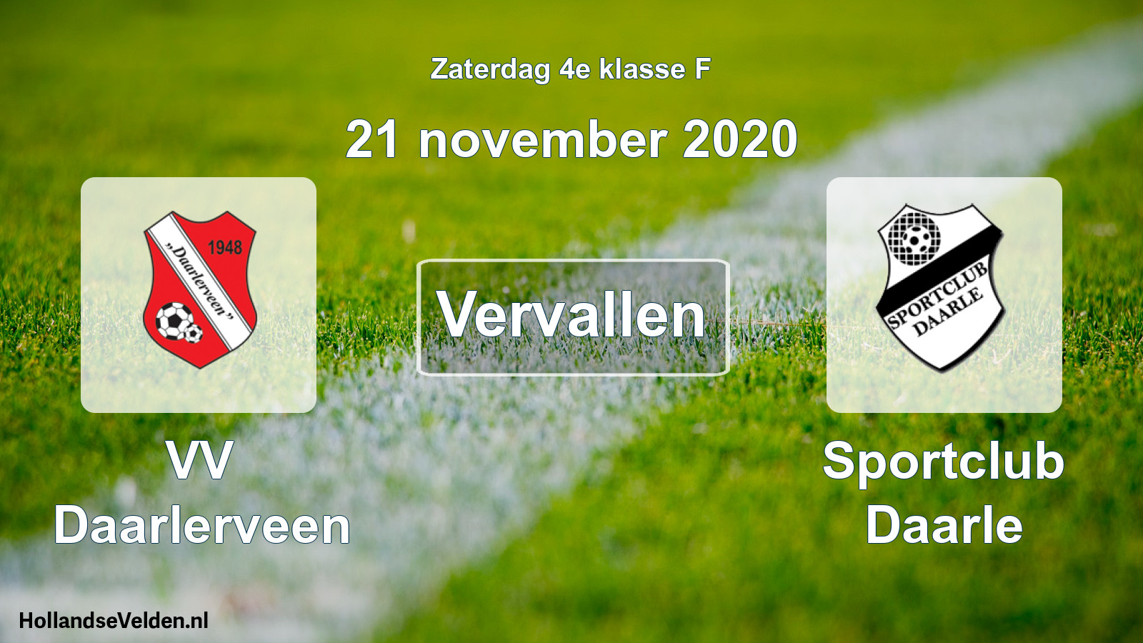 Scheduled Match: VV Daarlerveen - Sportclub Daarle (21 November 2020)