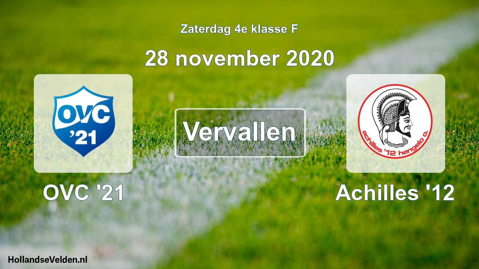 Scheduled Match: OVC '21 - Achilles '12 (28 November 2020)