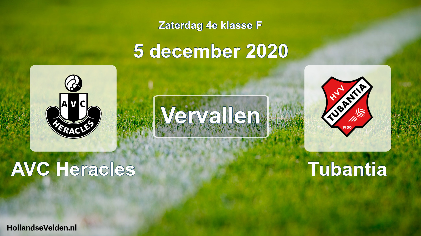 Scheduled Match: AVC Heracles - Tubantia (5 December 2020)