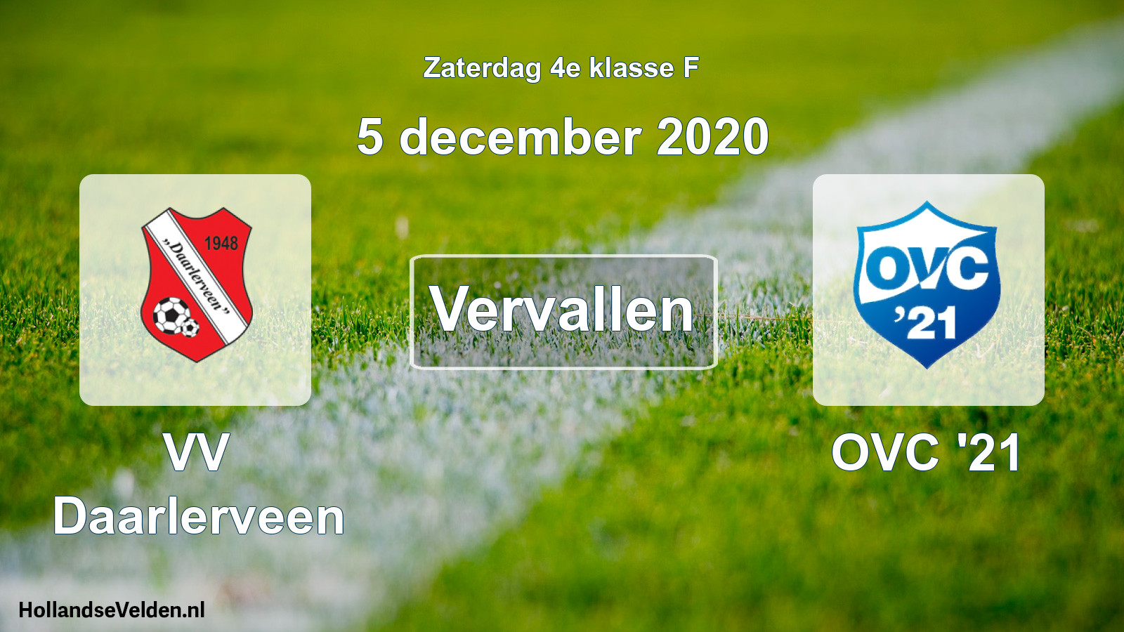 Scheduled Match: VV Daarlerveen - OVC '21 (5 December 2020)