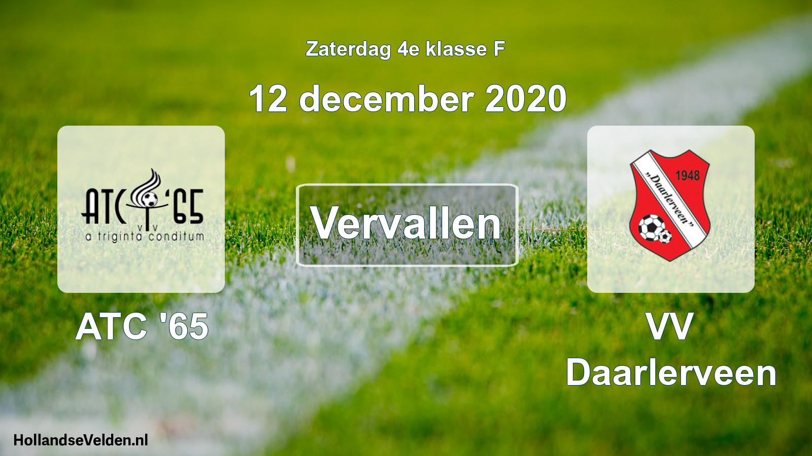 Scheduled Match: ATC '65 - VV Daarlerveen (12 December 2020)