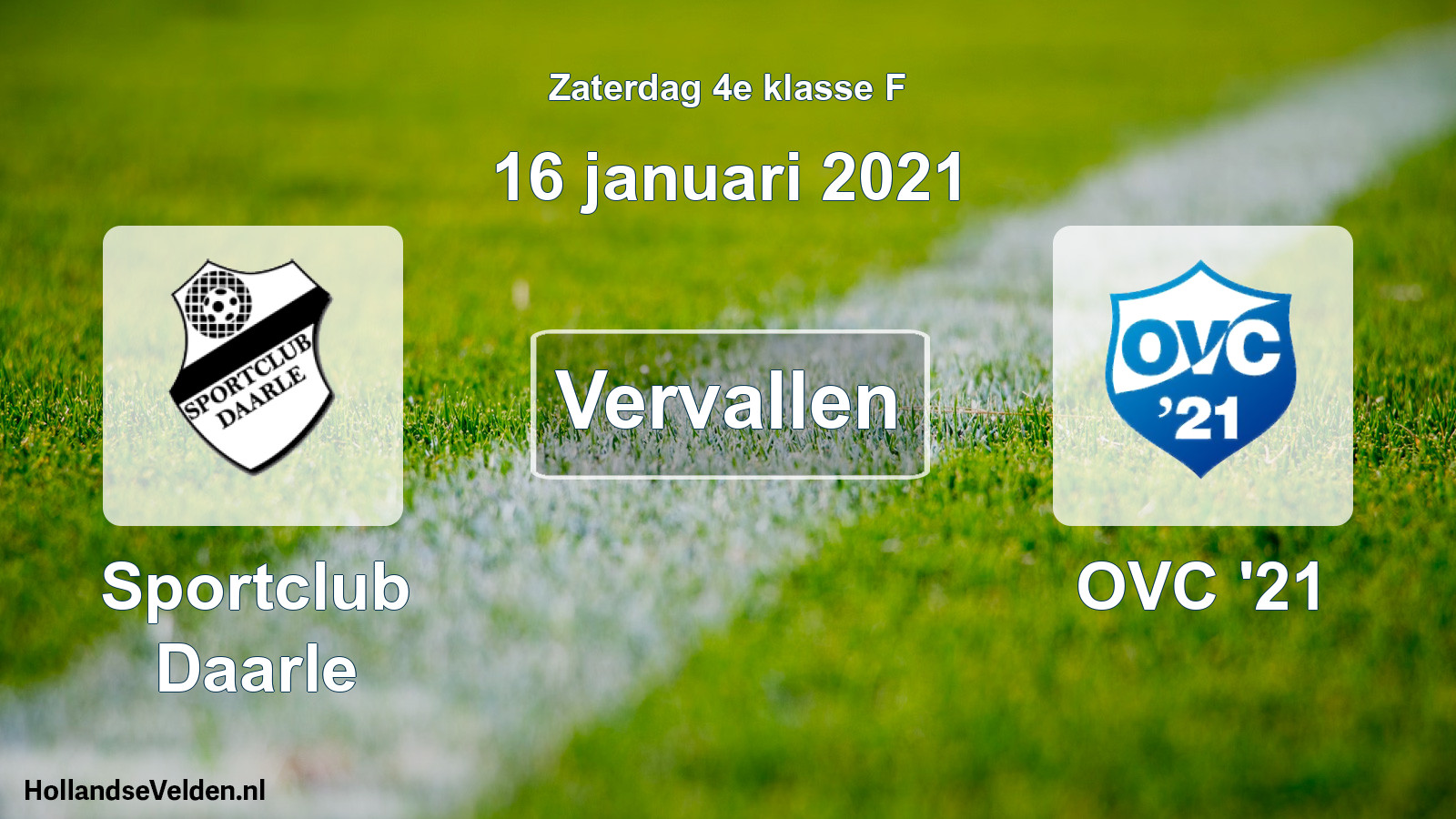 Scheduled Match: Sportclub Daarle - OVC '21 (16 January 2021)
