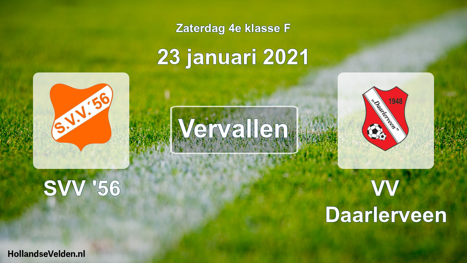 Scheduled Match: SVV '56 - VV Daarlerveen (23 January 2021)