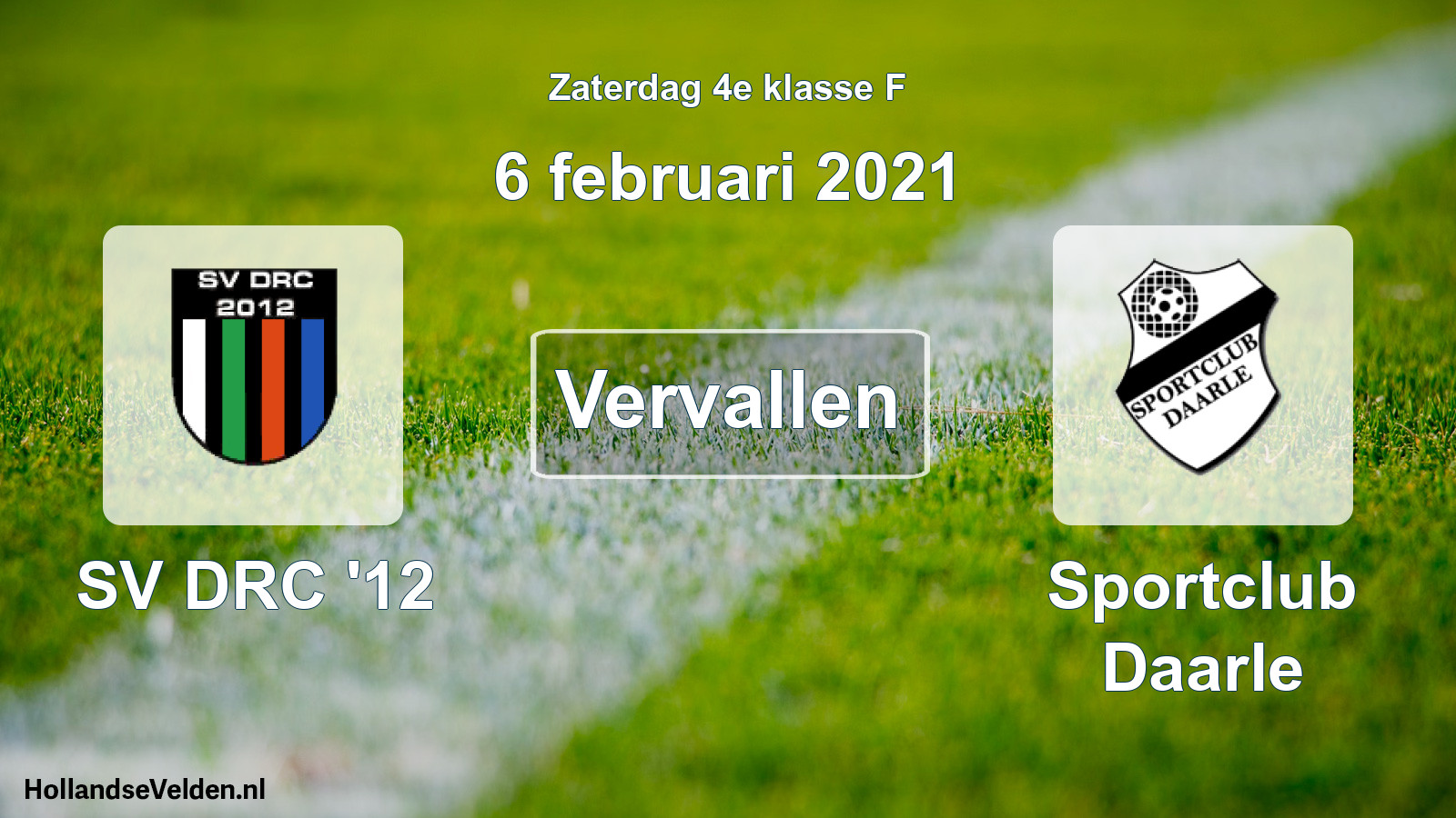 Scheduled Match: SV DRC '12 - Sportclub Daarle (6 February 2021)