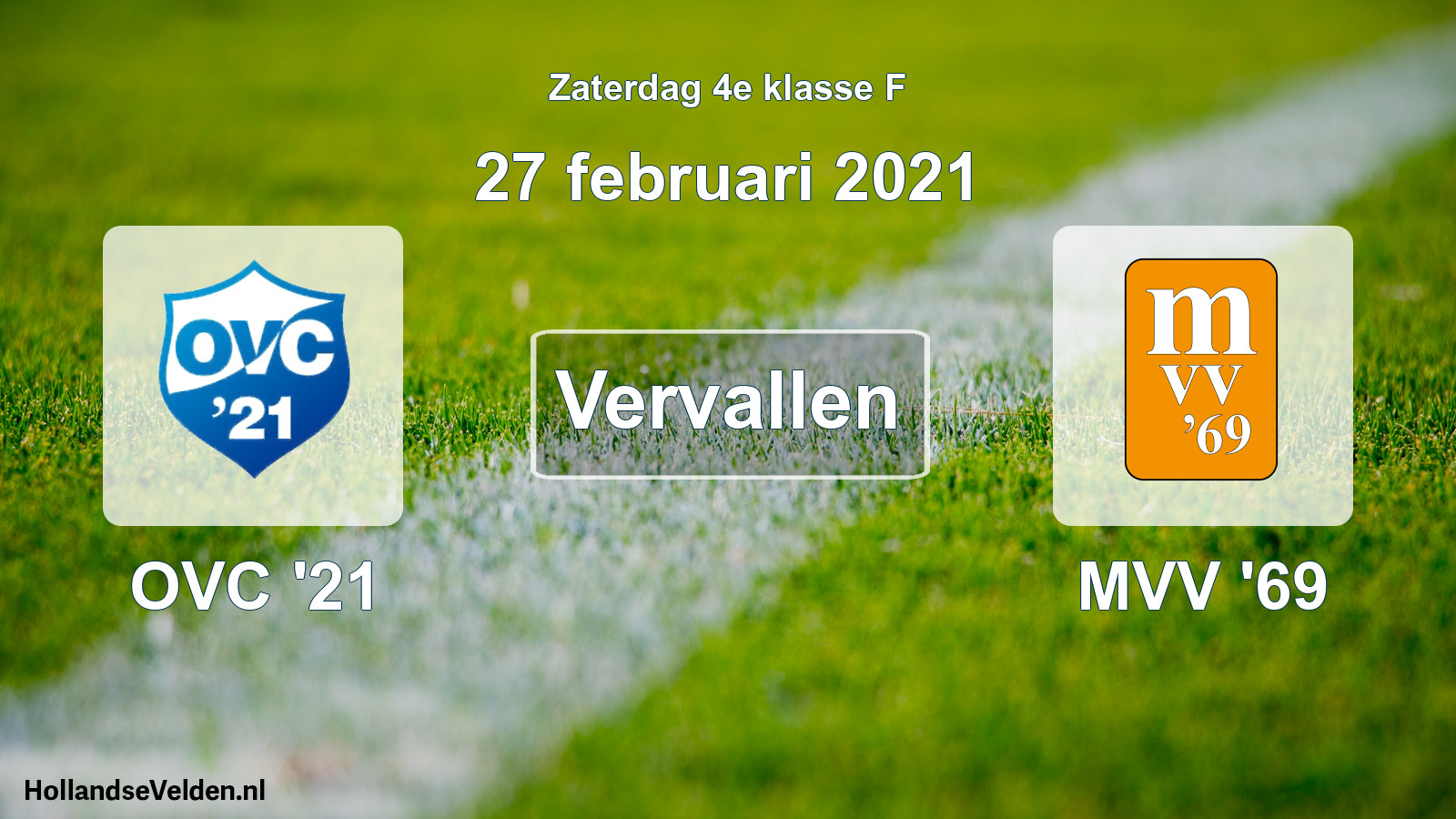 Scheduled Match: OVC '21 - MVV '69 (27 February 2021)
