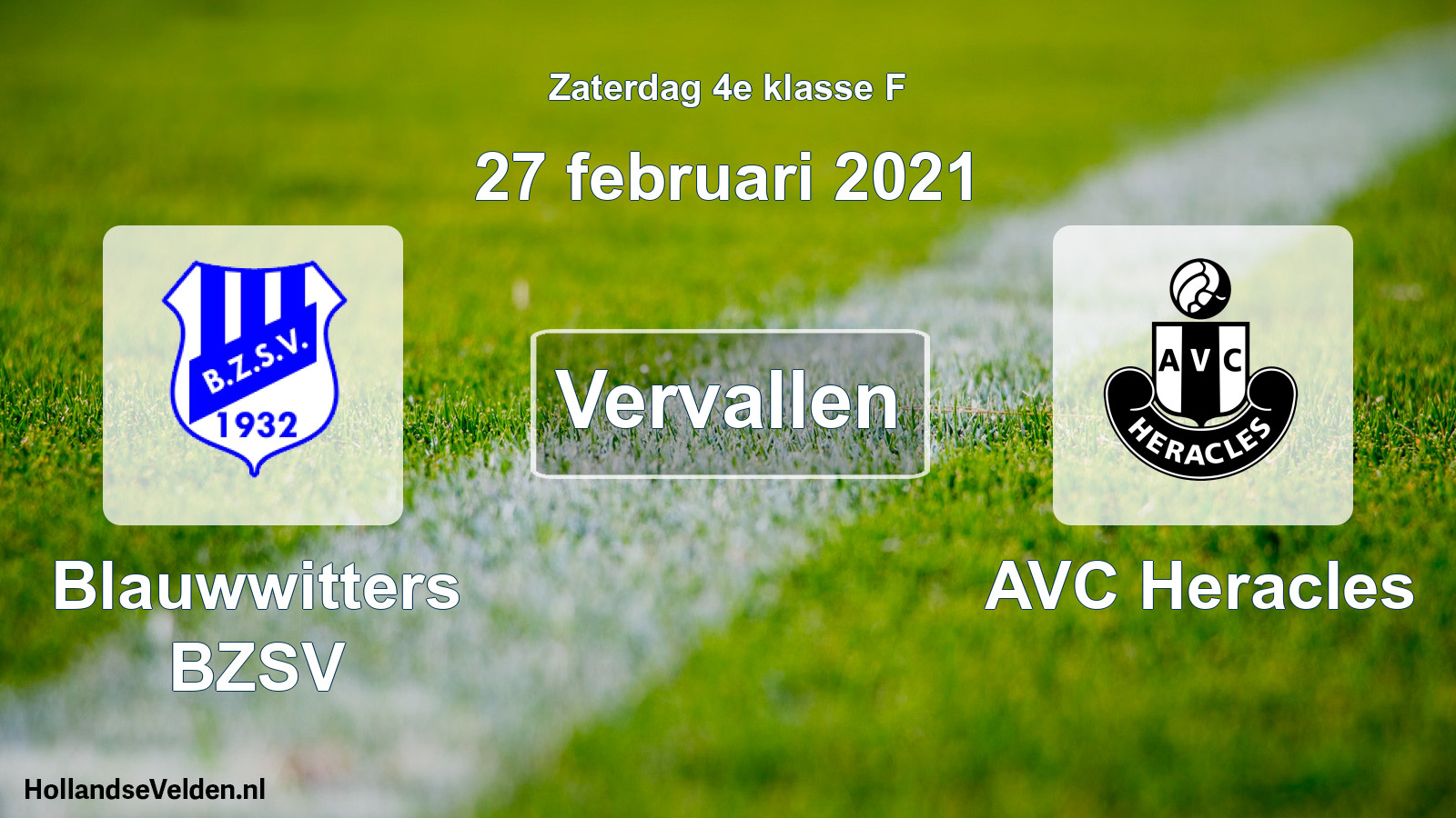 Scheduled Match: Blauwwitters BZSV - AVC Heracles (27 February 2021)