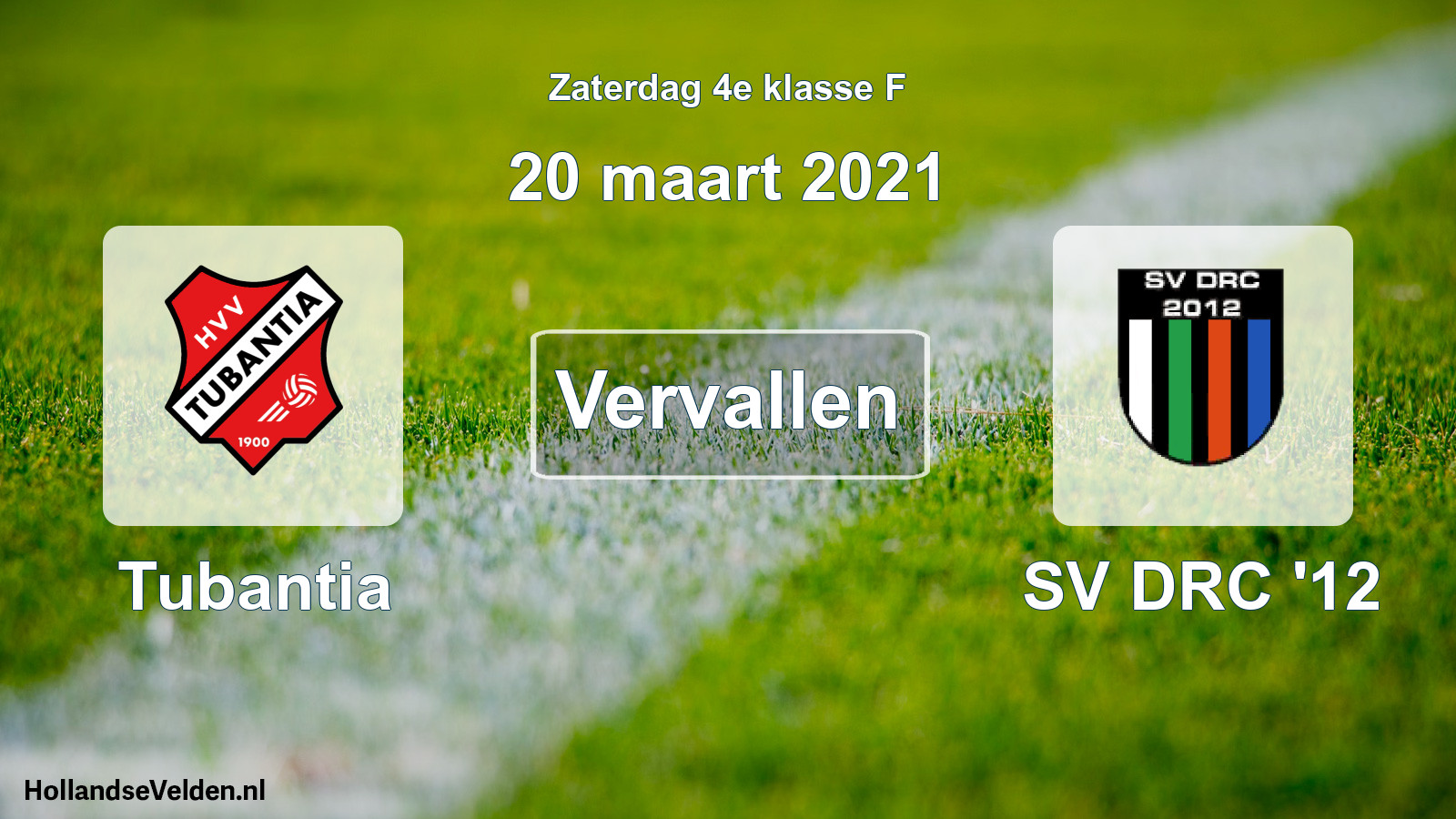 Scheduled Match: Tubantia - SV DRC '12 (20 March 2021)