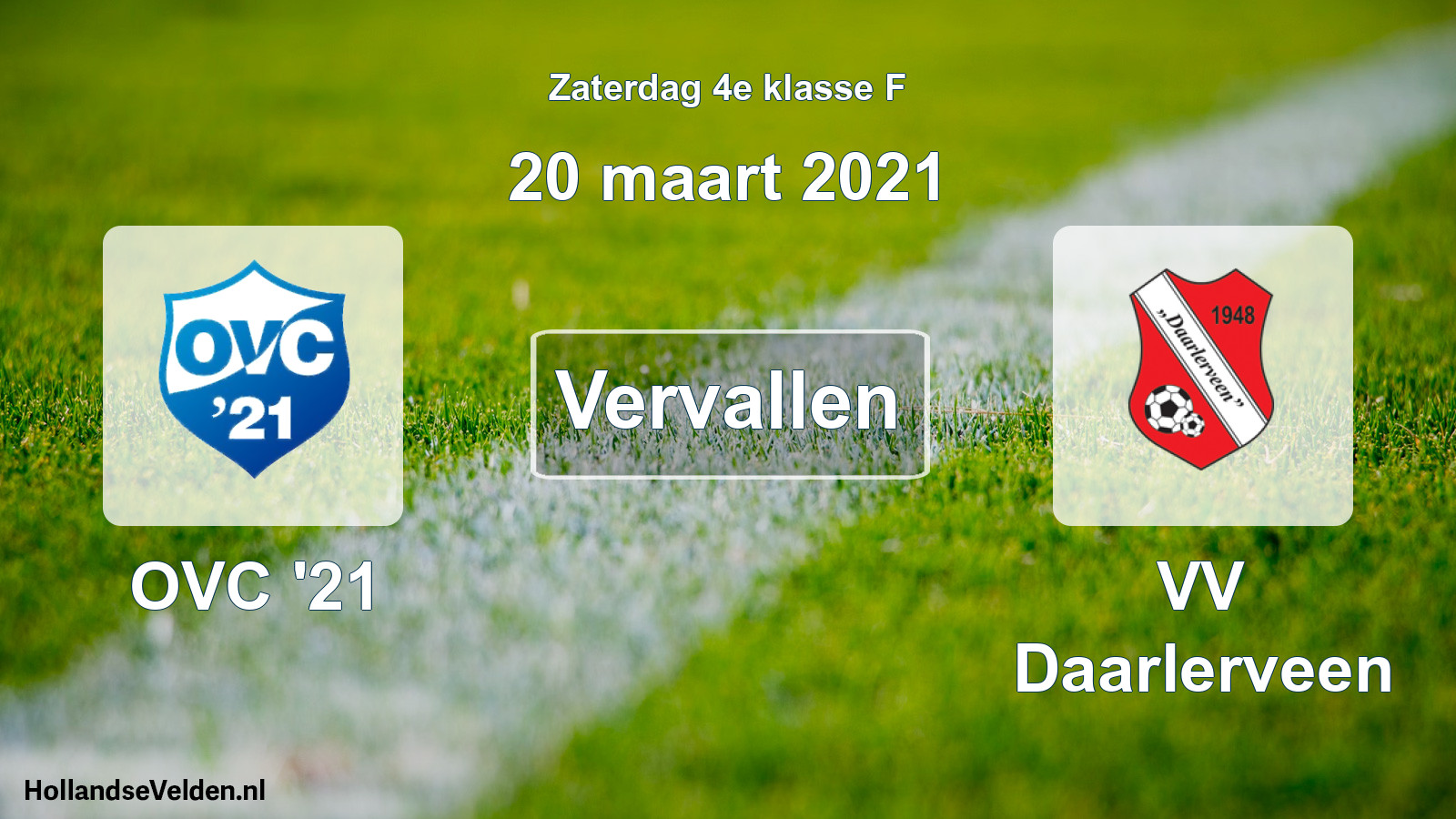 Scheduled Match: OVC '21 - VV Daarlerveen (20 March 2021)