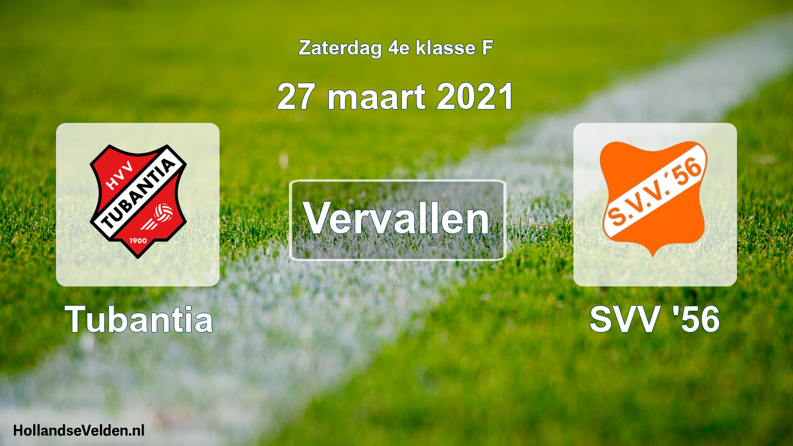 Scheduled Match: Tubantia - SVV '56 (27 March 2021)