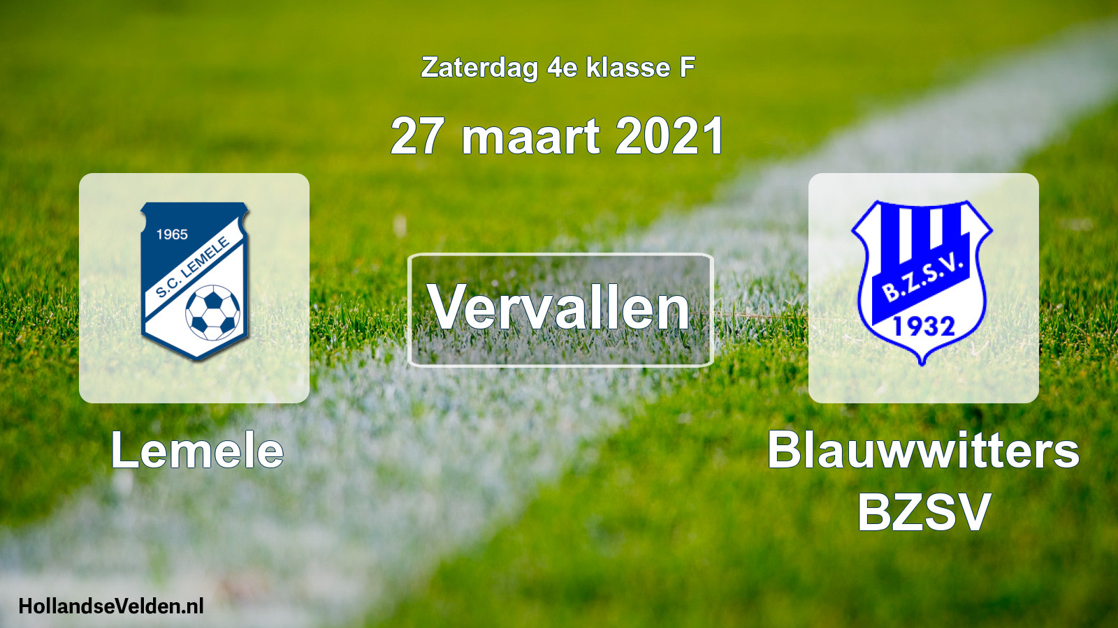 Scheduled Match: Lemele - Blauwwitters BZSV (27 March 2021)