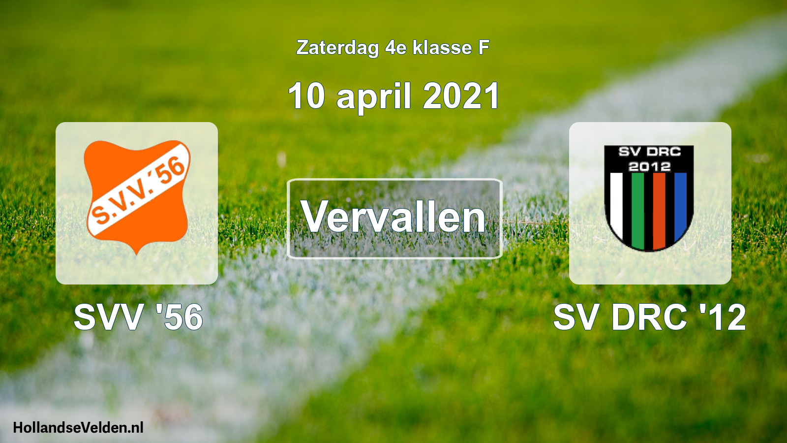 Scheduled Match: SVV '56 - SV DRC '12 (10 April 2021)