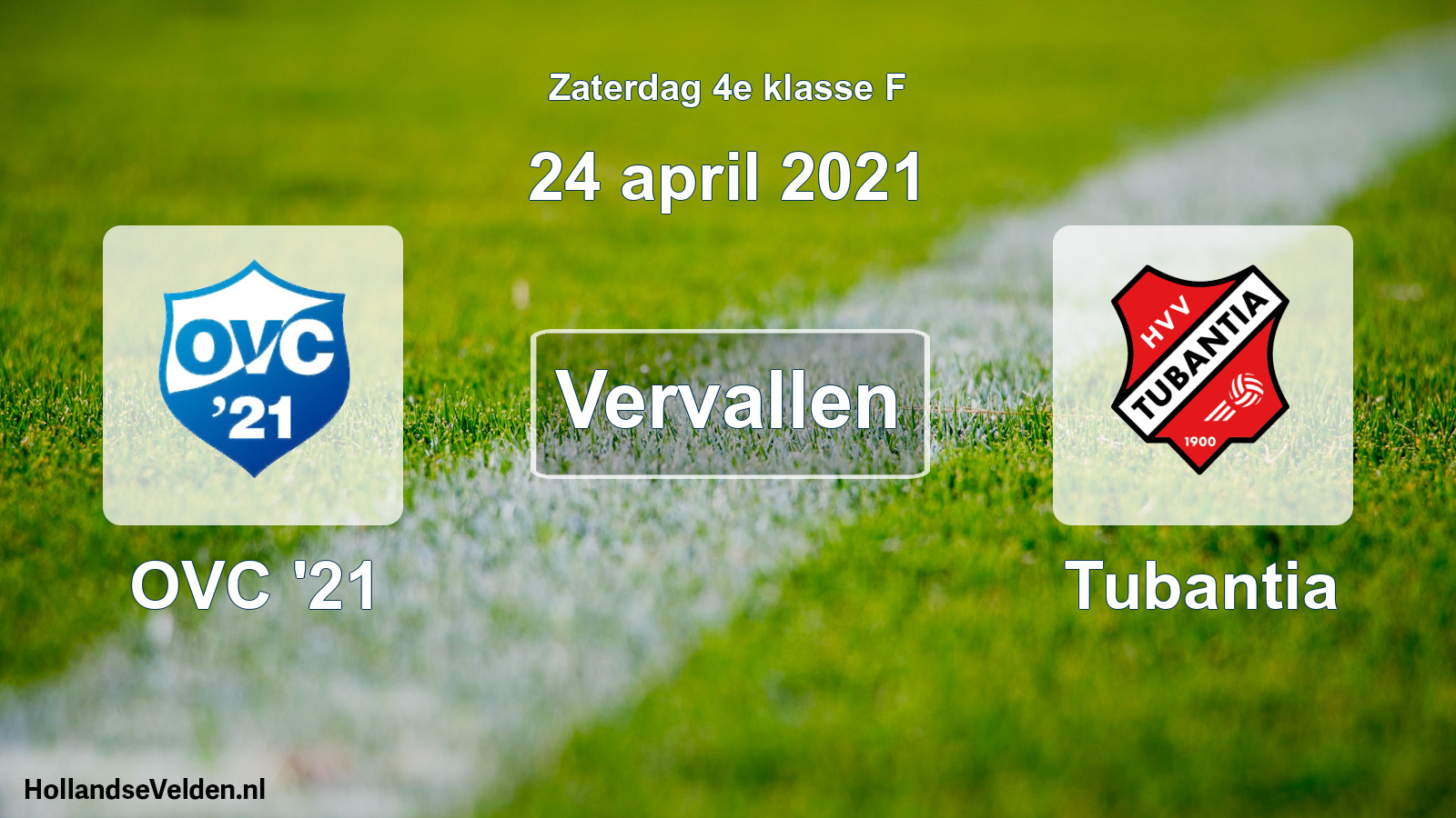 Scheduled Match: OVC '21 - Tubantia (24 April 2021)