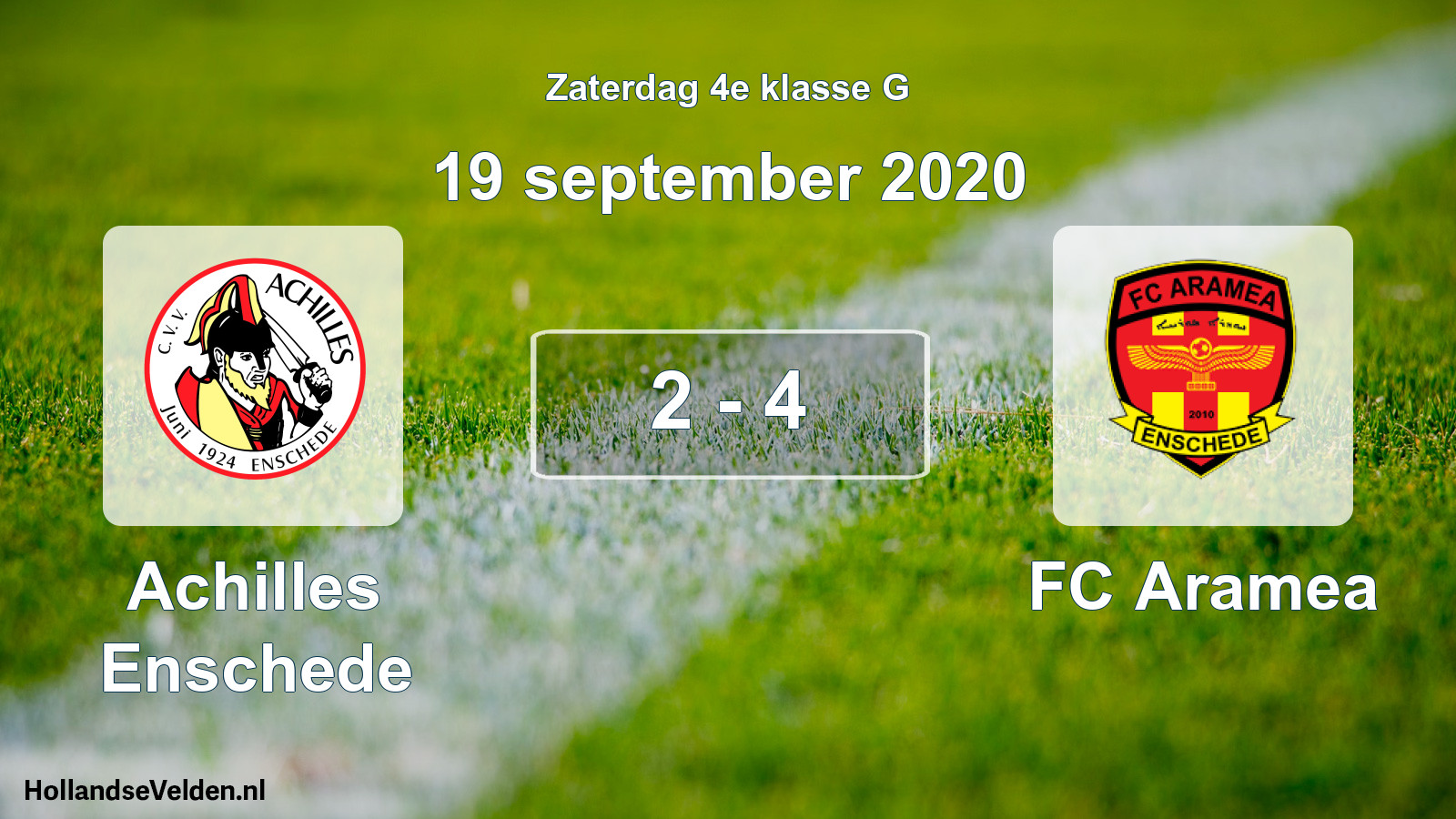 Total number of matches played: Achilles Enschede - FC Aramea 2 - 4 (19 September 2020)
