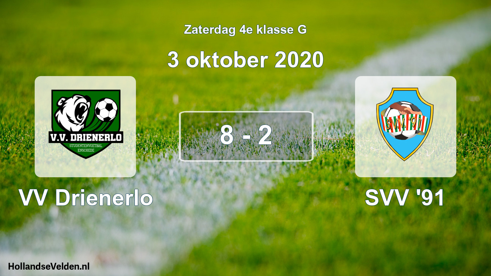 Total number of matches played: VV Drienerlo - SVV '91 8 - 2 (3 October 2020)