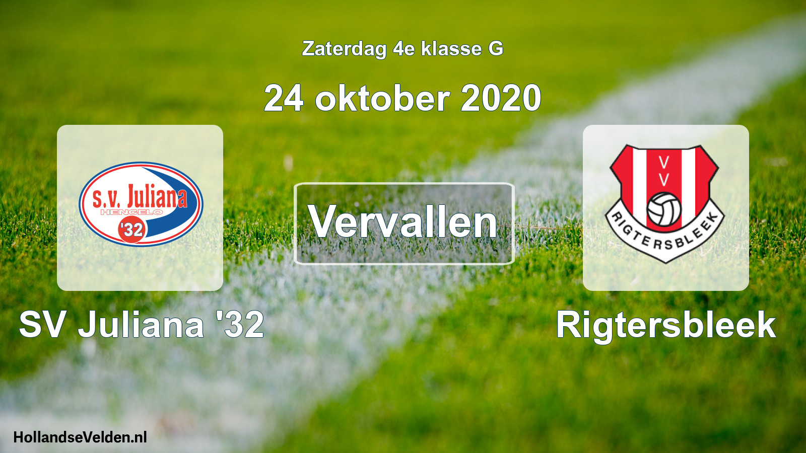 Scheduled Match: SV Juliana '32 - Rigtersbleek (24 October 2020)