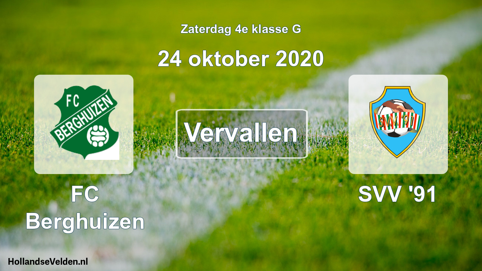 Scheduled Match: FC Berghuizen - SVV '91 (24 October 2020)