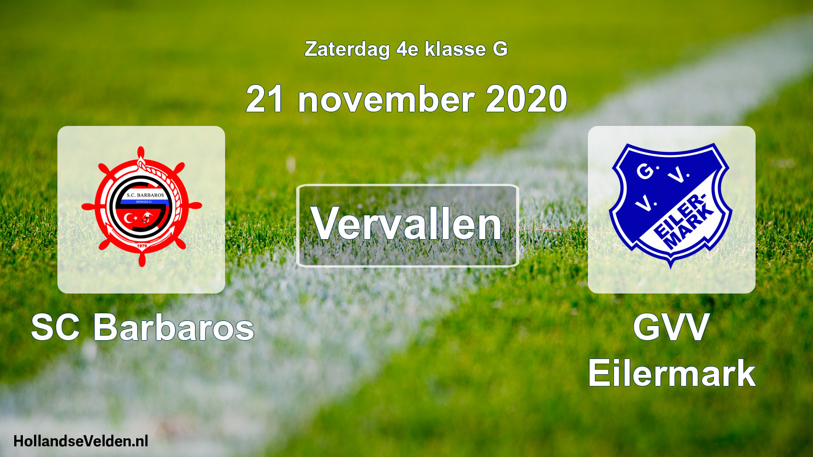 Scheduled Match: SC Barbaros - GVV Eilermark (21 November 2020)