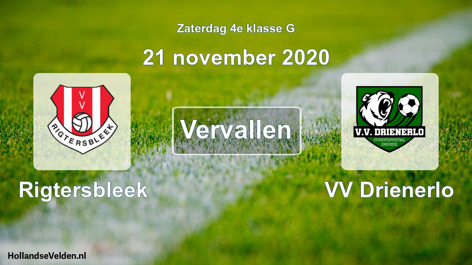 Scheduled Match: Rigtersbleek - VV Drienerlo (21 November 2020)