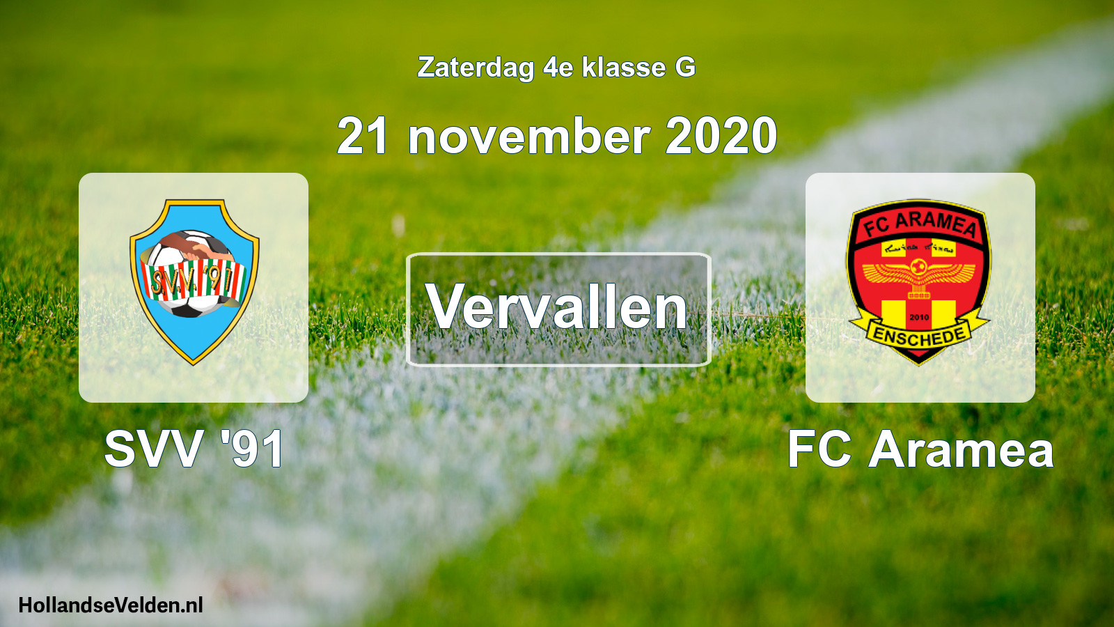 Scheduled Match: SVV '91 - FC Aramea (21 November 2020)