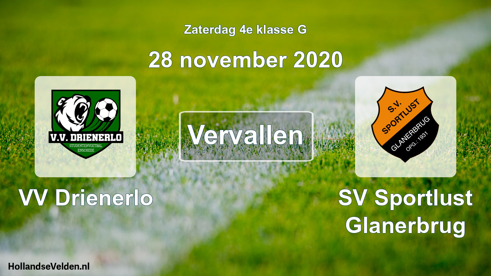 Scheduled Match: VV Drienerlo - SV Sportlust Glanerbrug (28 November 2020)