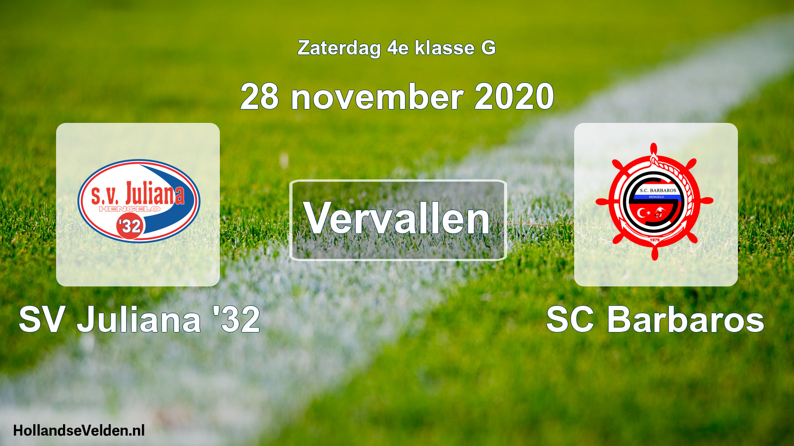 Scheduled Match: SV Juliana '32 - SC Barbaros (28 November 2020)