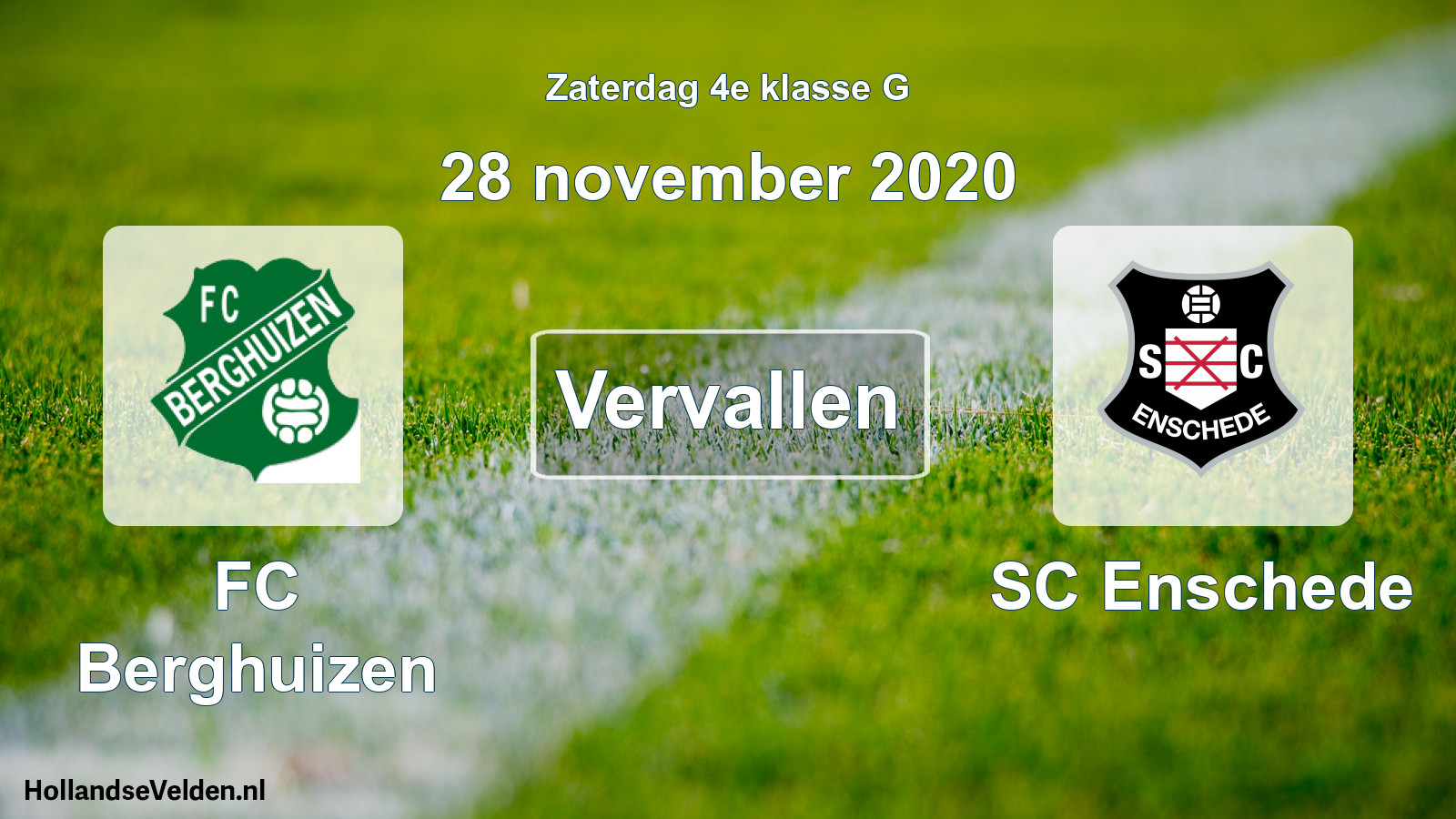 Scheduled Match: FC Berghuizen - SC Enschede (28 November 2020)