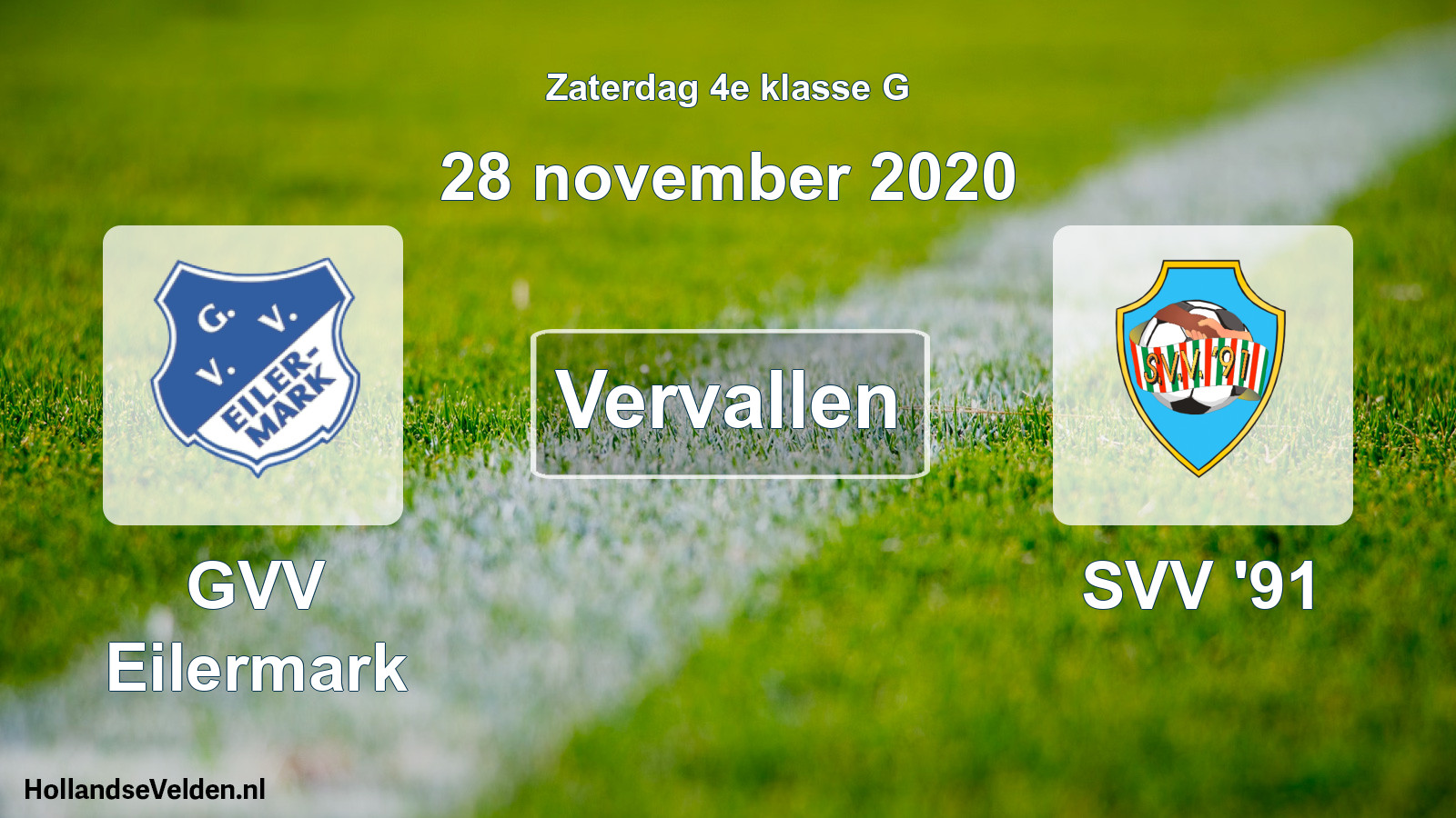 Scheduled Match: GVV Eilermark - SVV '91 (28 November 2020)